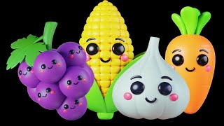 Infant Visual Stimulation | Friendly Fruit & Vegetable Characters in Bright Colors