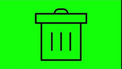 Animated Trash Icon on Green Screen With Pop-up Sound