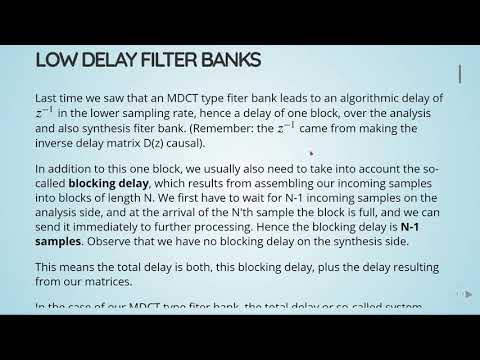 Multirate Signal Processing: 14 LDFB - 01 Introduction