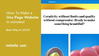How To Make A One Page Website - Easiest Way In 2023