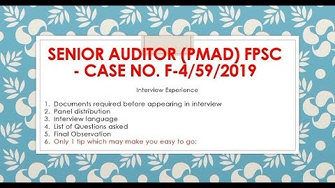 My personal experience Senior Auditor interview and final observation| S.A PMAD 2019