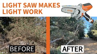 Time To Start Cleaning Up the Winter Storm Damage: 1st Field Test of the Stihl GTA 26 Pole Chainsaw by MI Off-Grid Adventures 159 views 2 months ago 9 minutes, 15 seconds