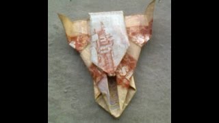 HOW TO MAKE AN ORIGAMI SPACE SHIP WITH MONEY