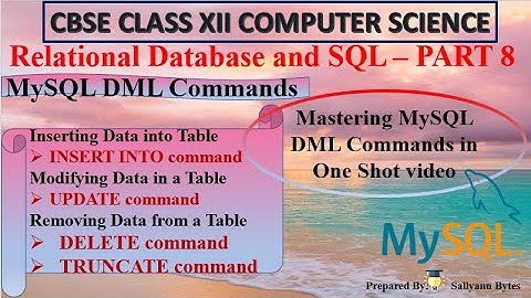 MySQL DML Commands Explained | Relational Database and SQL (Part 8) | CBSE Class 12 Computer Science