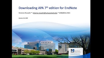 Downloading APA 7th edition for EndNote