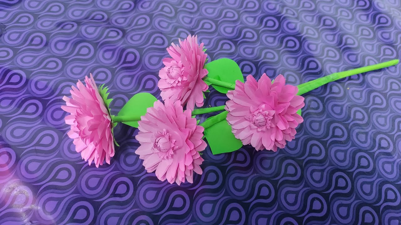 Beautiful flower making//paper flower making//DIY//Flower bouquet