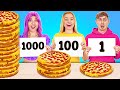 Extreme 1000 layers of food challenge  big vs medium vs small plate by 123 go food