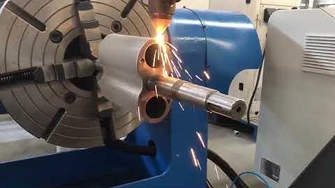 Laser Cladding Machine Test Samples - Fan Roller with robot and double axis positioned