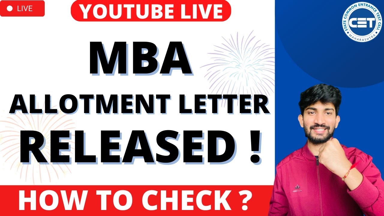 MBA ALLOTMENT LETTER RELEASED | How to Check Allotment Letter