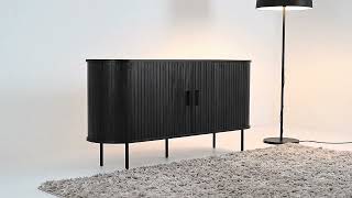 Sideboard BARAWOH - Echtholzfurnier - Eiche Schwarz