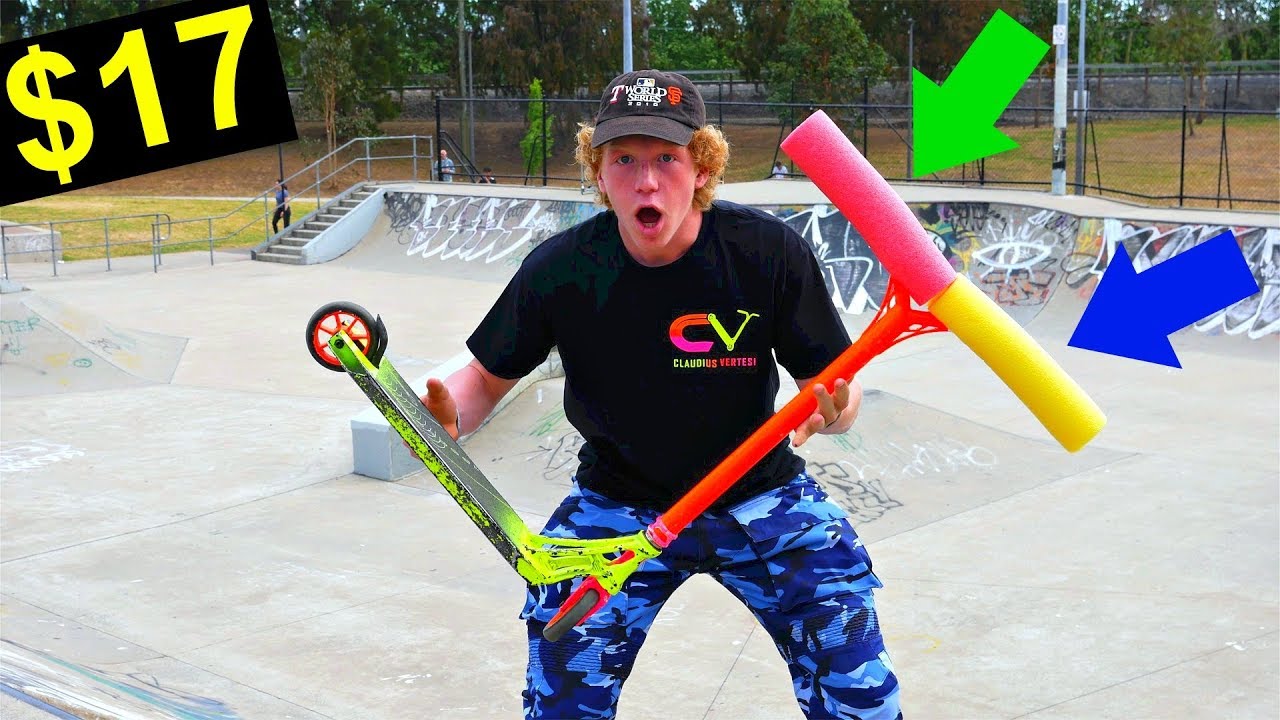 17 SWIMMING NOODLE GRIPS ON PRO SCOOTER! YouTube