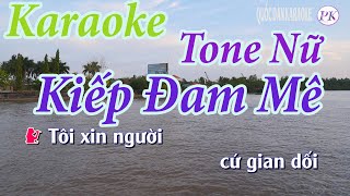 Karaoke Kiếp Đam Mê | Bossa Nova | Tone Nữ (Am) | Quốc Dân Karaoke