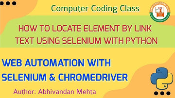 Find Element by Link Text Selenium Python | Selenium Web Browser Automation Tutorial