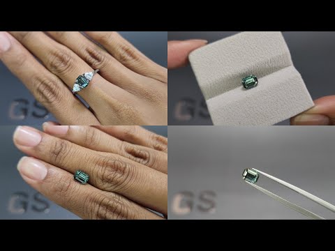 Unbehandelter saphir in Teal-farbe im oktagon-schliff 1,63 karat, Madagaskar Video  № 1