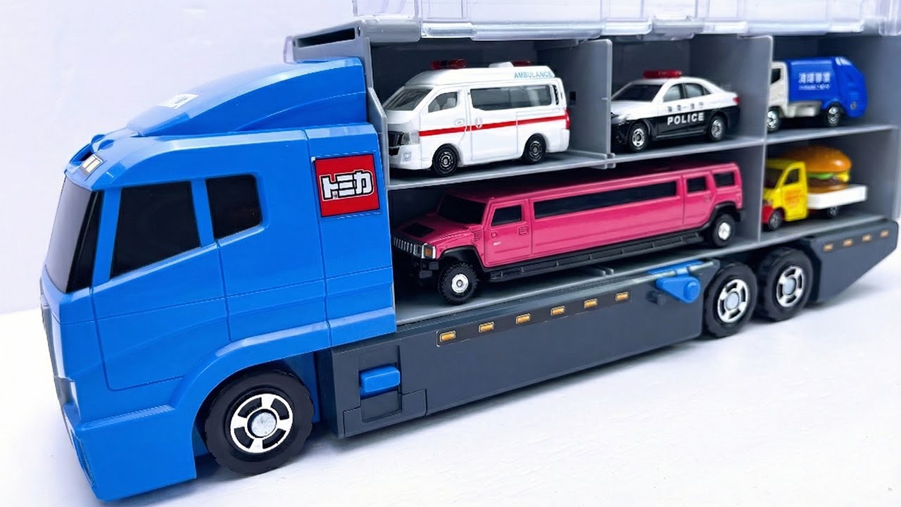 トミカ☆はたらくくるま開封＆コンボイ収納 | Tomica Work Vehicles Unboxing & Loading into Convoy!