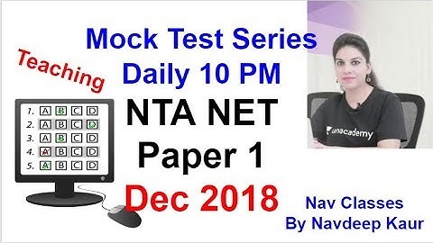 Mock Test Series Daily 10 PM NTA NET Paper 1 | Dec 2018