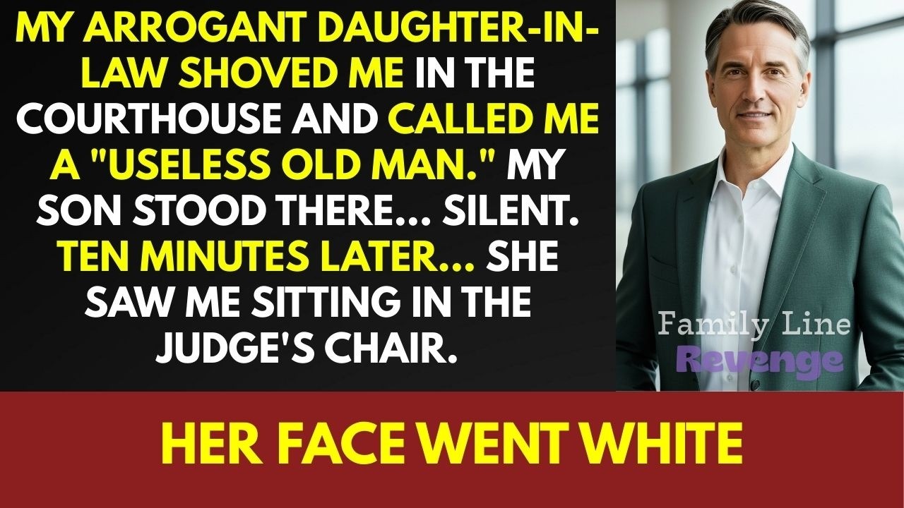 My Son’s Wife Shoved Me in the Courthouse Lobby—Then Froze When I Sat in the Judge’s Chair