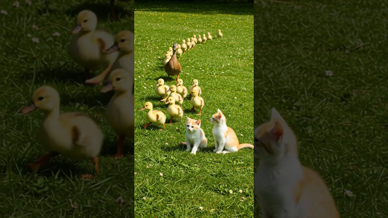 Kittens Watching the Cutest Duckling March Ever