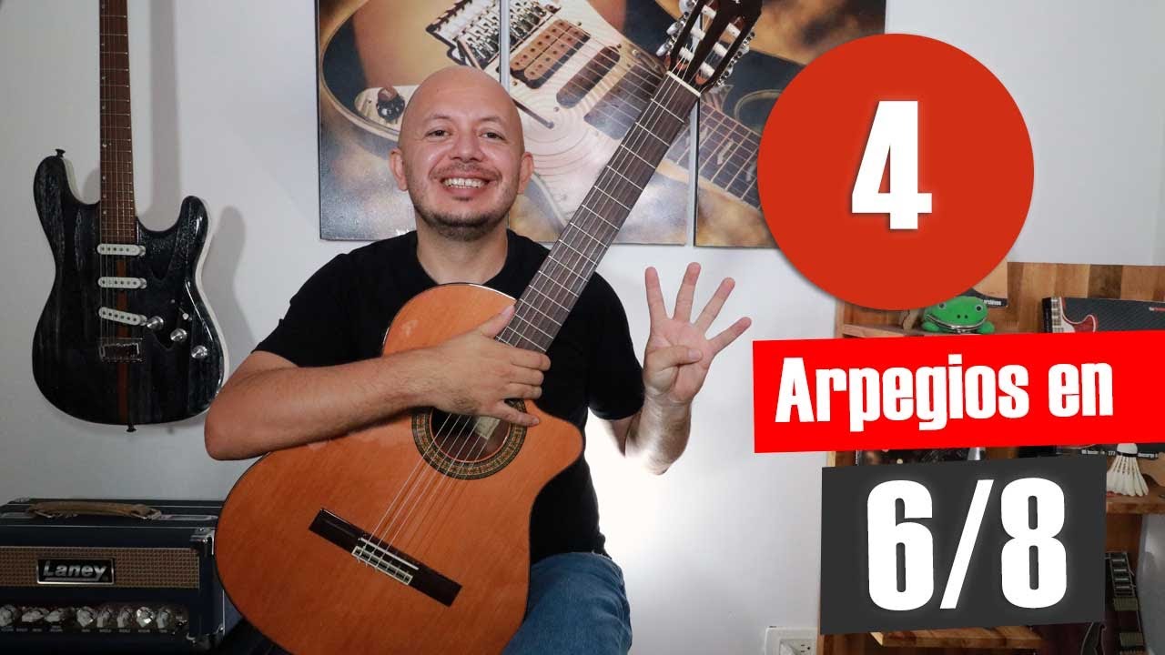 Arpegios en 6/8 para guitarra, 4 patrones fáciles para acompañar
