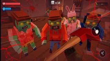 Zombie Pixel Combat: Zombie Strike Using Axe In Unstable Portal || Android Gameplay