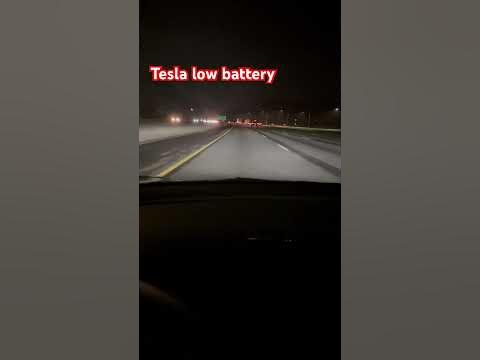 What happens to tesla on low battery. #youtubeshorts #tesla #