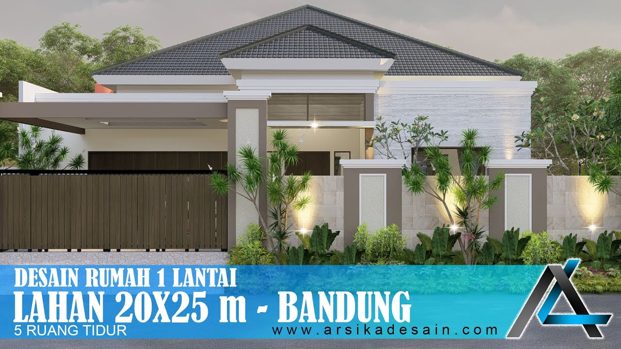 DESAIN RUMAH 20 X 25 METER I BANDUNG  - RUMAH TROPIS MODERN  #jasaarsitek #jasadesain #arsitek