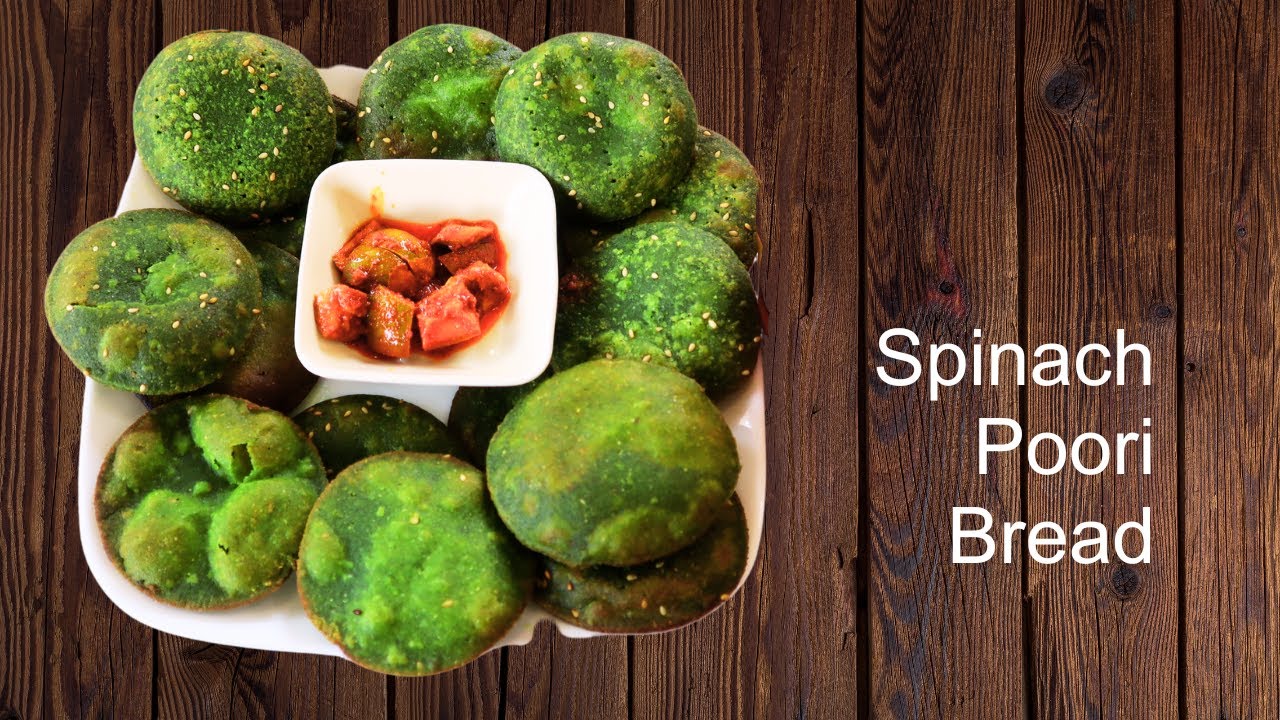 Gluten Free Poori Bread Vegan Palak Poori Almond Flour Fried Bread