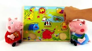 Peppa Pig - WILD Animals JIGSAW PUZZLE Demo - Toy Collection & Unboxing Game! Videos for Kids screenshot 5