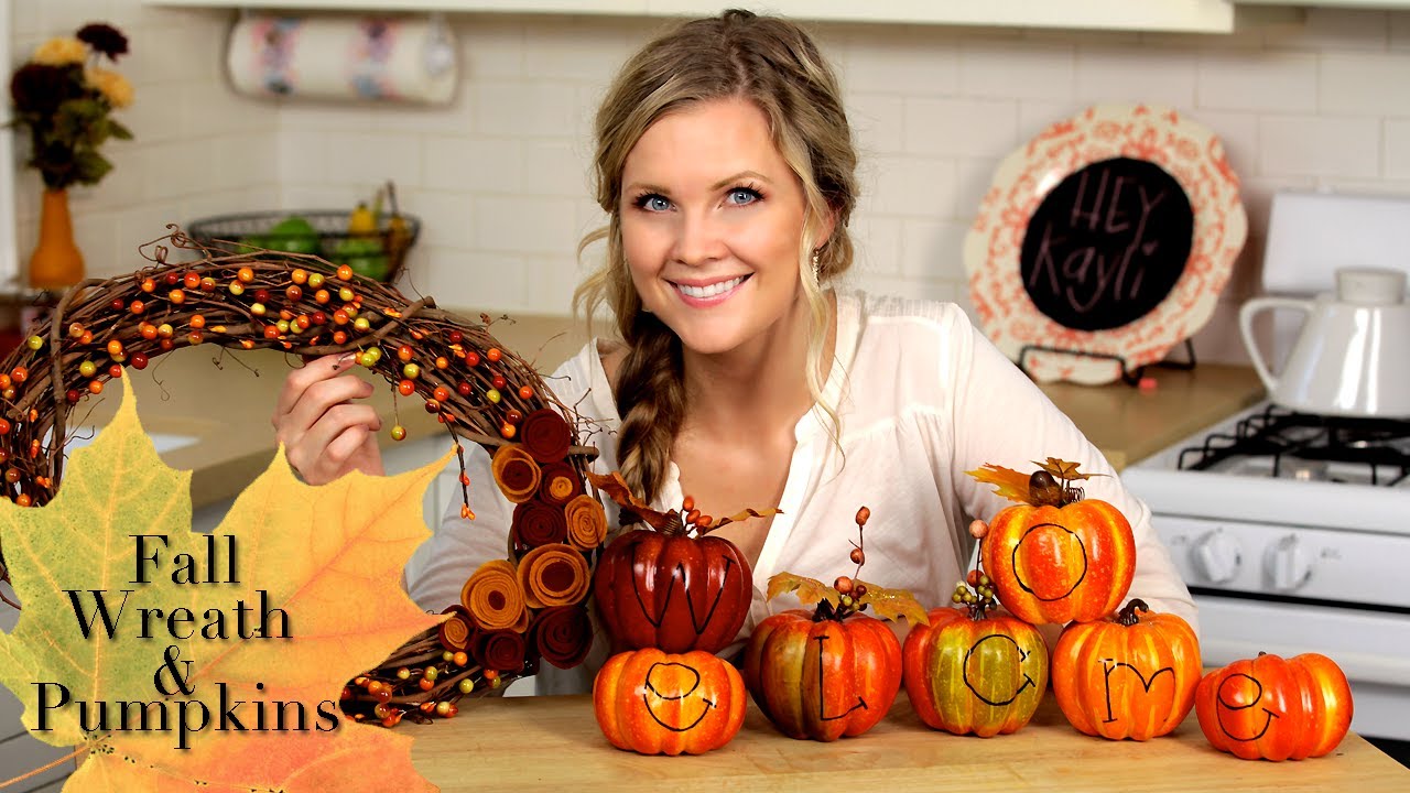 DIY Fall Wreath & Pumpkins!! - YouTube