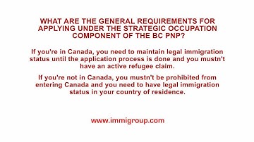 What are the requirements for applying under Strategic Occupation of the BC PNP?