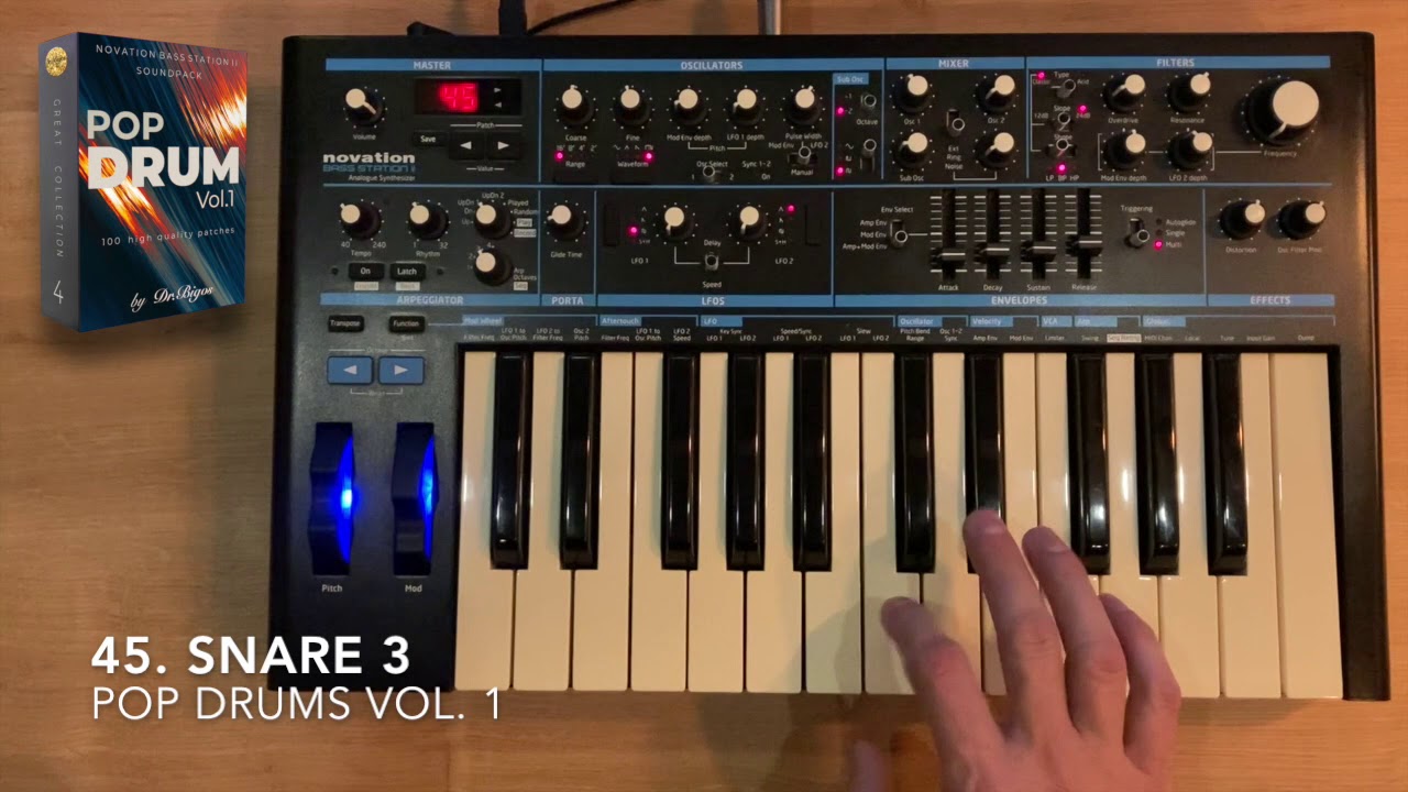 POP DRUM VOL.1 - 100 Patches NOVATION BASS STATION II by Dr.BIGOS auf YouTube ansehen POP DRUM VOL.1 - 100 Patches NOVATION BASS STATION II by Dr.BIGOS auf YouTube ansehen