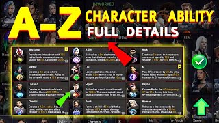AtoZ All characters ability 2024 | Free fire all characters ability full details