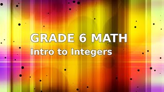Math Lesson 4.1 - Introduction to Integers