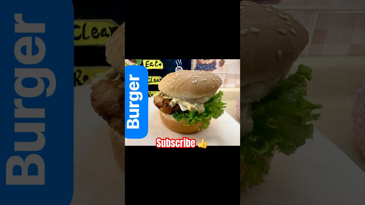 Zinger burger…..🍔 easy and quick homemade burger 👍 