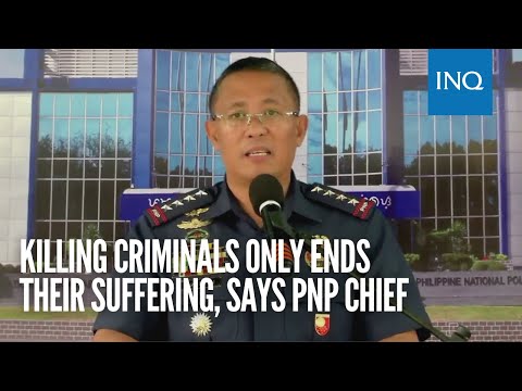 Killing criminals only ends their suffering, says PNP chief