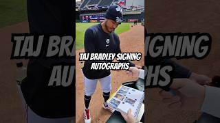 Minnesota Twins star pitcher Taj Bradley signing autographs and chatting with the fans! #shorts