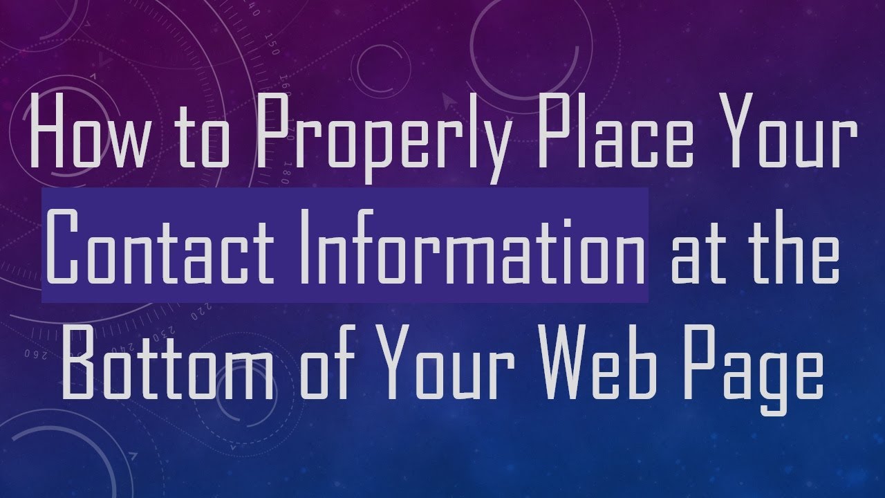 How to Properly Place Your Contact Information at the Bottom of Your Web Page