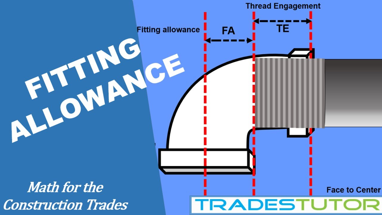 Pipe Fitting Allowance Chart