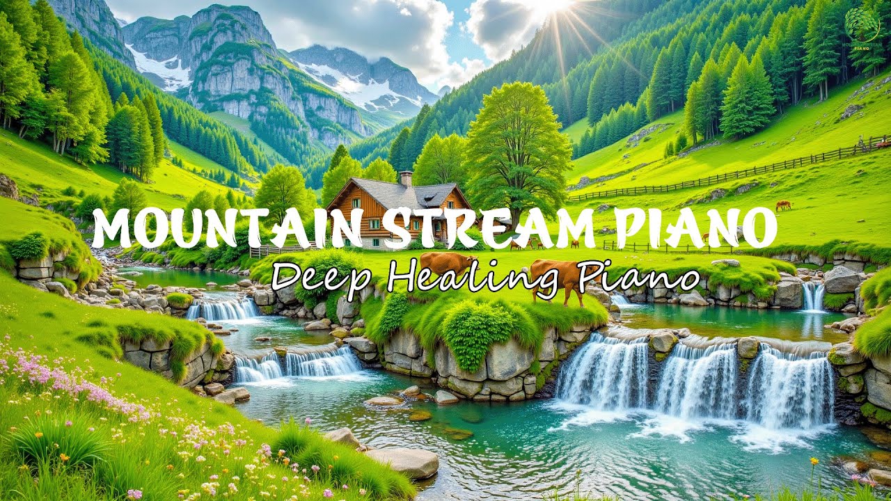 Deep Healing Piano 🍀 Majestic Mountain Stream | Stop Overthinking, Anxiety Relief & Inner Peace