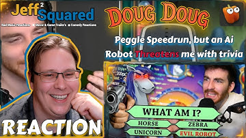 Peggle Speedrun, but an Ai Robot threatens me with trivia | REACTION (DougDoug)