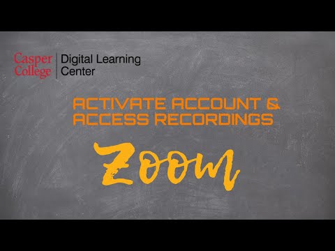 Activate Account & Access Recordings from your Casper College Zoom Account.