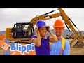 Blippi and meekah visit a construction site   excavator for kids  blippi and meekah kids tv