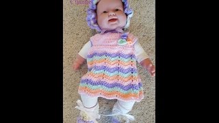 Crochet Quick Easy Beginner Rainbow Ripple Dreams Baby Dress DIY Tutorial