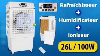Rafraîchisseur/humidificateur d'air LW-620 avec fonction ioniseur 26 L/100 W  [PEARLTV.FR]