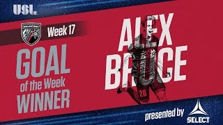 Usl Goal Of The Week Presented By Select - Alex Bruce, Week 17 Winner