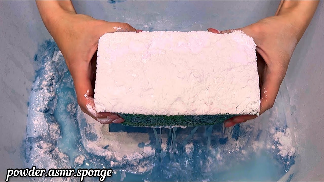 Only water and a lot of powder 💦🫧🧽Squeezing sponges asmr - YouTube