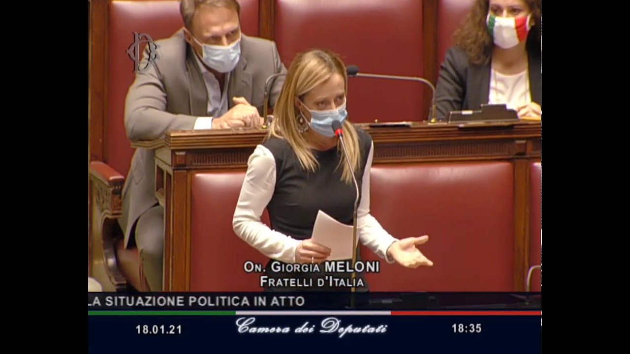 Giorgia Meloni in diretta alla Camera: Il Governo Conte ha fallito. Elezioni subito. Fate girare!