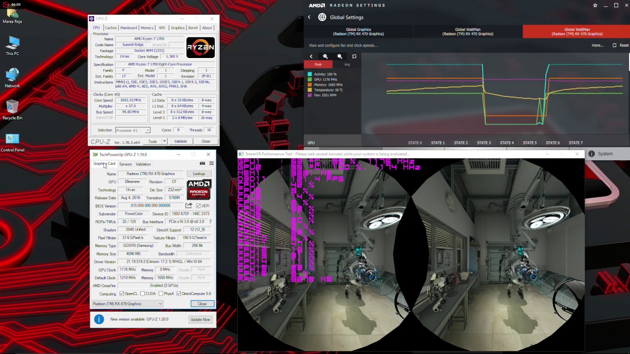 Ryzen 7 1700 DUAL RX 470 Crossfire VR Benchmark