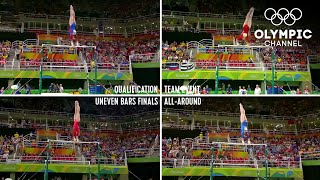 All of Aliya Mustafina's Uneven Bars routines, at the same time! | Olympic Memories All of Aliya Mustafina's Uneven Bars routines, at the same time! | Olympic Memories