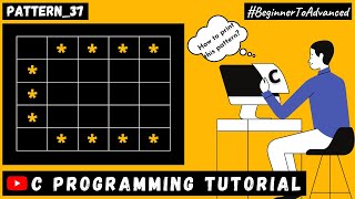 🔴 Pattern program : 37, in C Language, in Hindi | "C" Alphabet Star Pattern | C Programming Tutorial